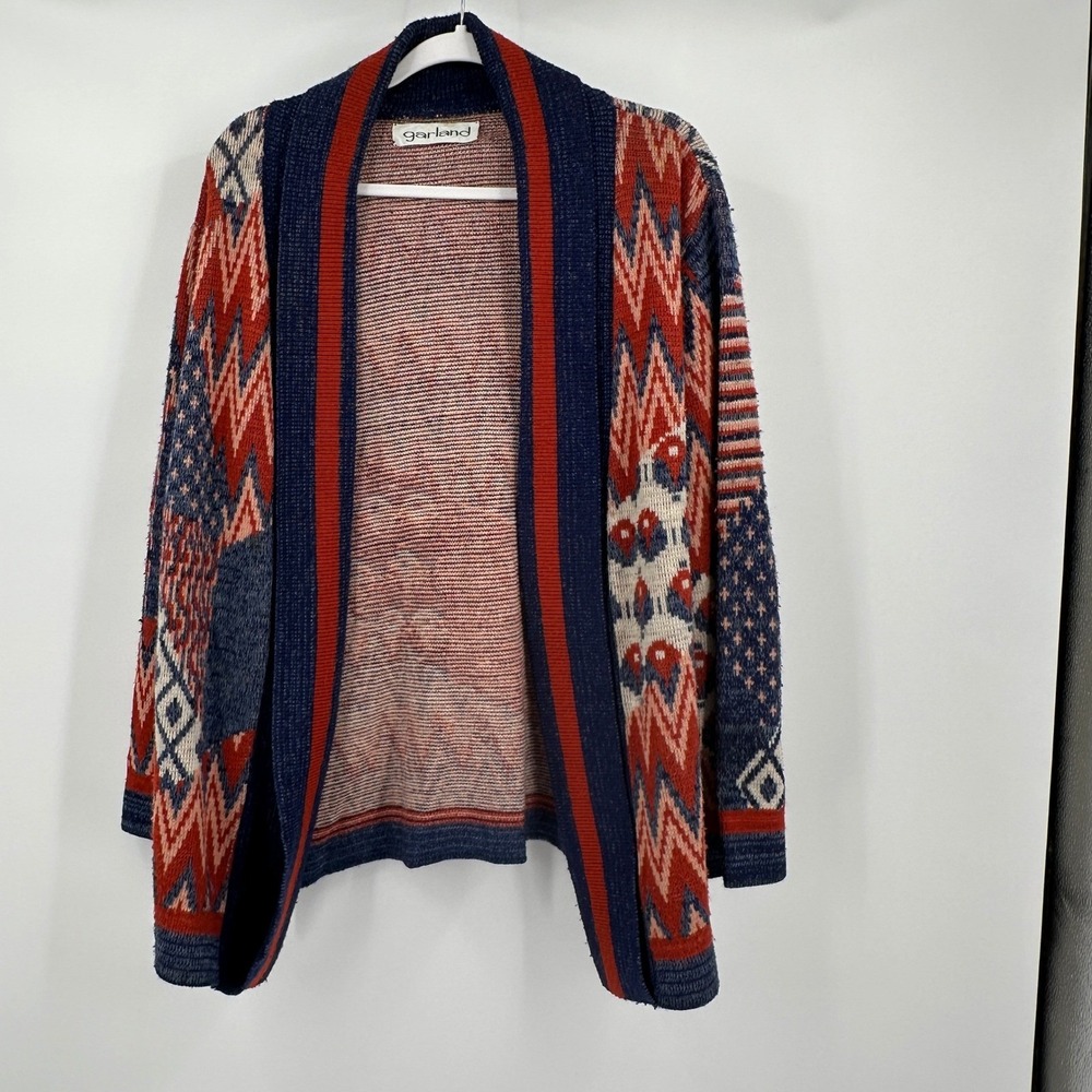 Vintage‎ Garland Womens Boho Southwestern Open Front Cardigan Size XL Folk Artsy